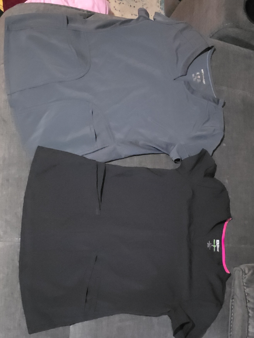 Scrubstar- 1 Black And 1 Gray Scrub Tops